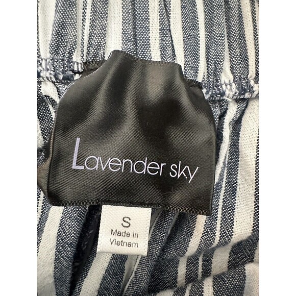 Lavender Sky Linen Blend A Line Skirt Blue Striped Classic Women’s Size Small S - Picture 4 of 10